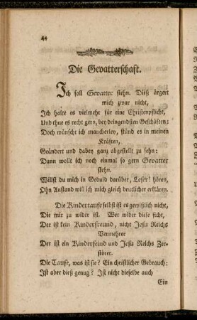 Die Gevatterschaft.