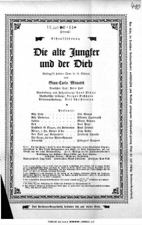 Die alte Jungfer und der Dieb