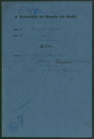 Patent des Dietrich Ebbinghaus in Sundwig bei Iserlohn auf ein eigentümliches Schmiedefeuer