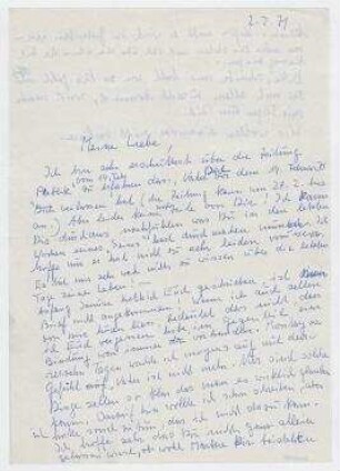 Brief von Vera Hausmann an Hedwig Hausmann. [Berlin]