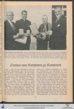 Caritas von Kontinent zu Kontinent.