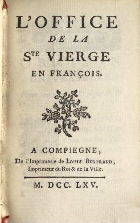L' office de la Ste. Vierge