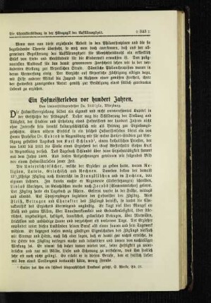 ¬Ein¬ Hofmeisterleben vor hundert Jahren