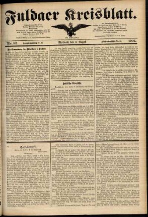 Ausgabe vom Mittwoch, den 03. August 1904.