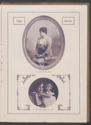 Damas conocidas : [Fotografías de] Sra. Mariana Preve de Staricco [y] Sra. Camila Mañé de Hughes y su hijita