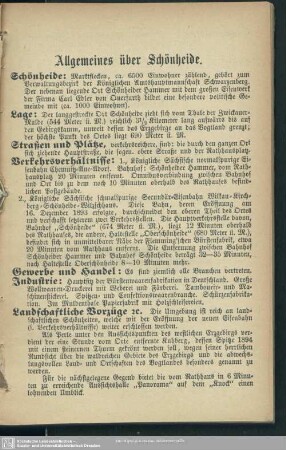 Allgemeines über Schönheide