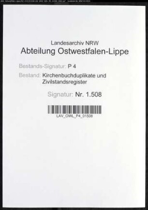 Kirchenbuchduplikate der katholischen Gemeinde (GHT 1808-1810). (Gemeinde: Benninghausen, katholische Gemeinde)