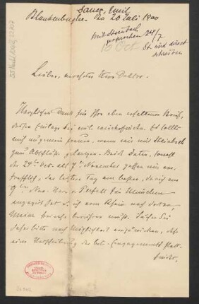 Brief an B. Schott's Söhne : 20.07.1900