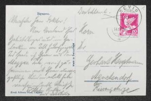 Brief von Wilhelm Buller an Gerhart Hauptmann