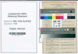Entnazifizierung Heinrich Engels , geb. 17.10.1909 (Steiger)