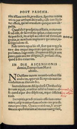 In Die Ascensionis domini ...