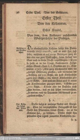 Erster Theil. Von den Kollatoren