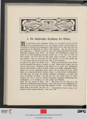 2. Die künstlerische Erziehung des Kindes