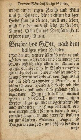 Beichte vor Gott, nach dem heiligen zehen Geboten.