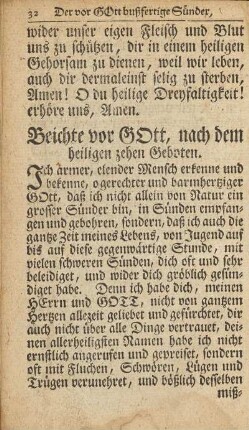 Beichte vor Gott, nach dem heiligen zehen Geboten.