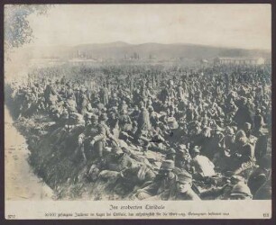 Im eroberten Cividale. 50 000 gefangene Italiener im Lager bei Cividale, das ursprünglich für die österr.-ung. Gefangenen bestimmt war