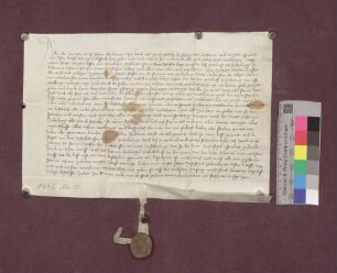 Jakob Tennig, der Scherer von Todtnau, verkauft dem Benediktinerkloster zu Sulzburg 2 Jauchert Matten im Bann von Dottingen um 13 Pfund Pfennige.