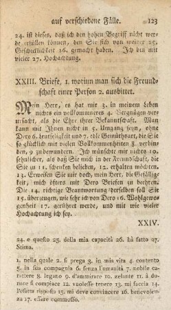 XXIII. Briefe, 1. worinnen man sich die Freundschaft einer Person 2. ausbittet