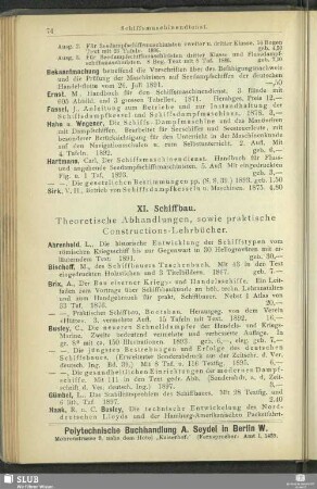 XI. Schiffbau