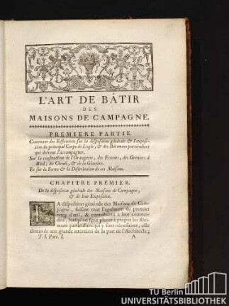L'Art De Bâtir Des Maisons De Campagne. Premiere Partie.
