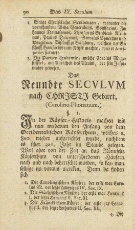 Das Neundte Secvlvm nach Christi Geburt (Carolino-Photianum)