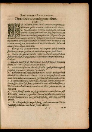 Positiones Rhetoricae: De tribus dicendi generibus.
