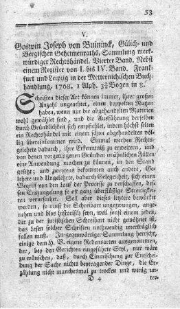 Sammlung merkwürdiger Rechtshändel. Bd.4.