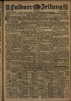 Zweite Ausgabe vom Mittwoch, den 31. Dezember 1902.