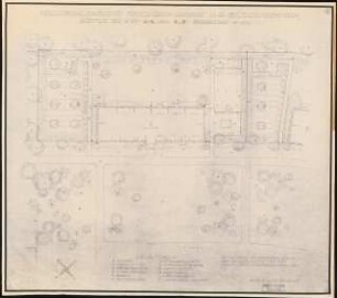 Gartenanlage Bereitschaftssiedlung Oberschlesische Hydrierwerke, Blechhammer: Gartenanlage zu Haus Typ E4, Nr.2-3: Grundriss 1:100