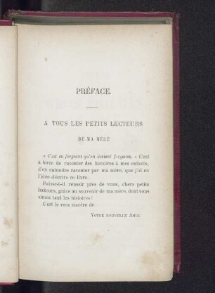 Préface. - A tous les petits lecteurs de ma mère