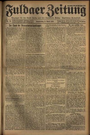 Ausgabe vom Donnerstag, den 11. April 1929.