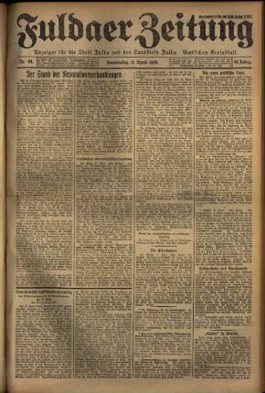 Ausgabe vom Donnerstag, den 11. April 1929.
