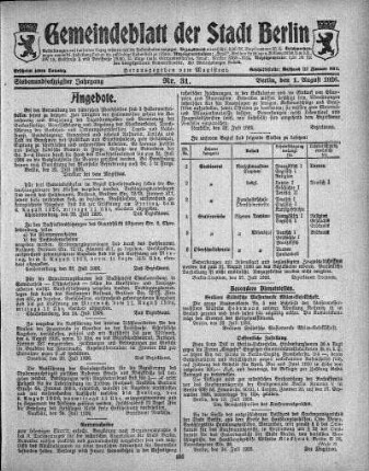 1926,31: Nr. 31, 1. August 1926