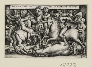 Herkules kämpft mit den Trojanern, Blatt 8 der Folge "Arbeiten des Herkules"