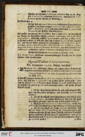 Quod Classem I. Gravaminum.