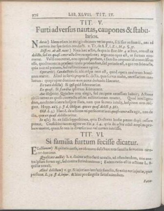 Tit. V. Furti adversus nautas, caupones & stabularios.