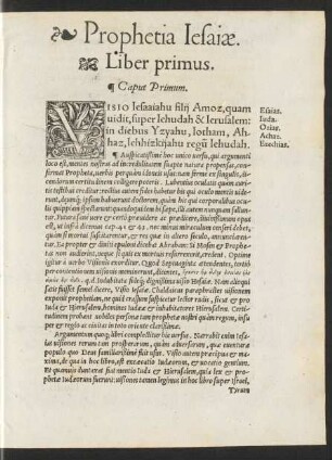 Prophetia Iesaiae. Liber primus.