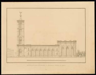 Gertraudenkirche, Berlin: Seitenansicht (aus: Sammlung Architektonischer Entwürfe, Berlin 1858)