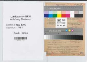 Entnazifizierung Hanns Brack, geb. 27.06.1903 (Vertreter)