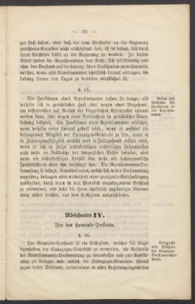 IV. Von dem Gemeinde-Vorstande