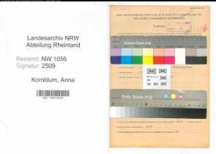 Entnazifizierung Anna Kornblum , geb. 25.11.1919 ()