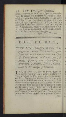 Edit du roy