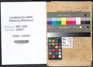 Entnazifizierung Lisbeth Esser , geb. 18.10.1904 (Verwaltungsangestellter)