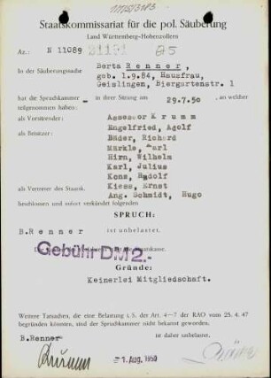 Renner, Berta