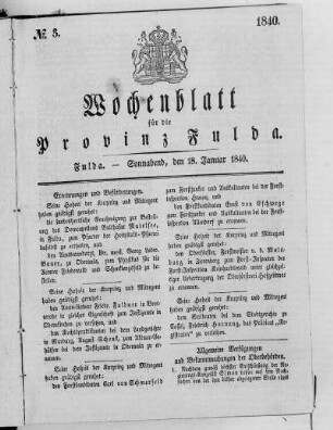 Nr. 3, Ausgabe vom 18. Januar 1840