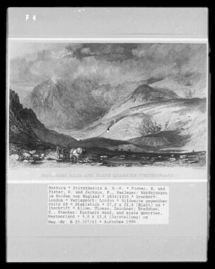 Wanderungen im Norden von England, Band 2 — Bildseite gegenüber Seite 68 — Kentmere Head, and slate quarries, Westmorland
