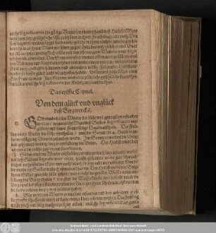 Das eylffte Capitel. Von dem glück und unglück deß Bergwercks.