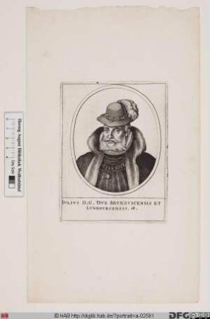 Bildnis Julius, Herzog zu Braunschweig-Lüneburg-Wolfenbüttel (reg. 1568-89)