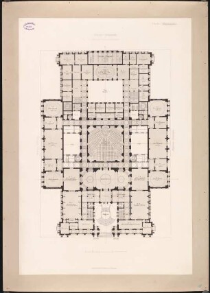 Reichstag, Berlin Zweiter Wettbewerb: Grundriss HG