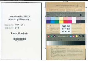 Entnazifizierung Friedrich Block , geb. 10.03.1902 (Mueller)